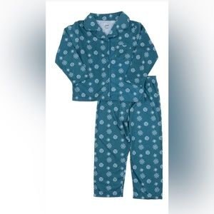 Leveret, NWT, Teal Snowflake flame resistant pajamas. Sizes 8, 10, 14.